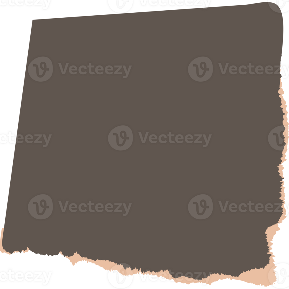 Torn paper scraps dark brown color style png