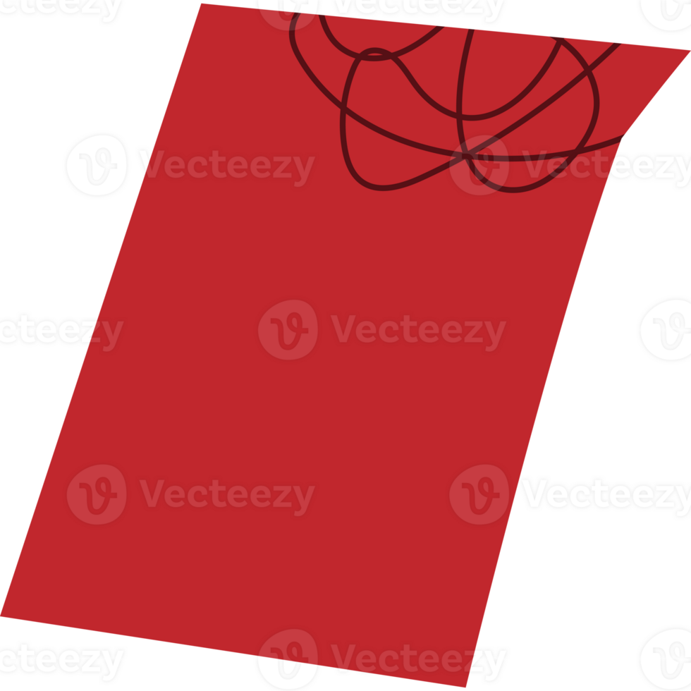 Torn paper scraps red color flat style png