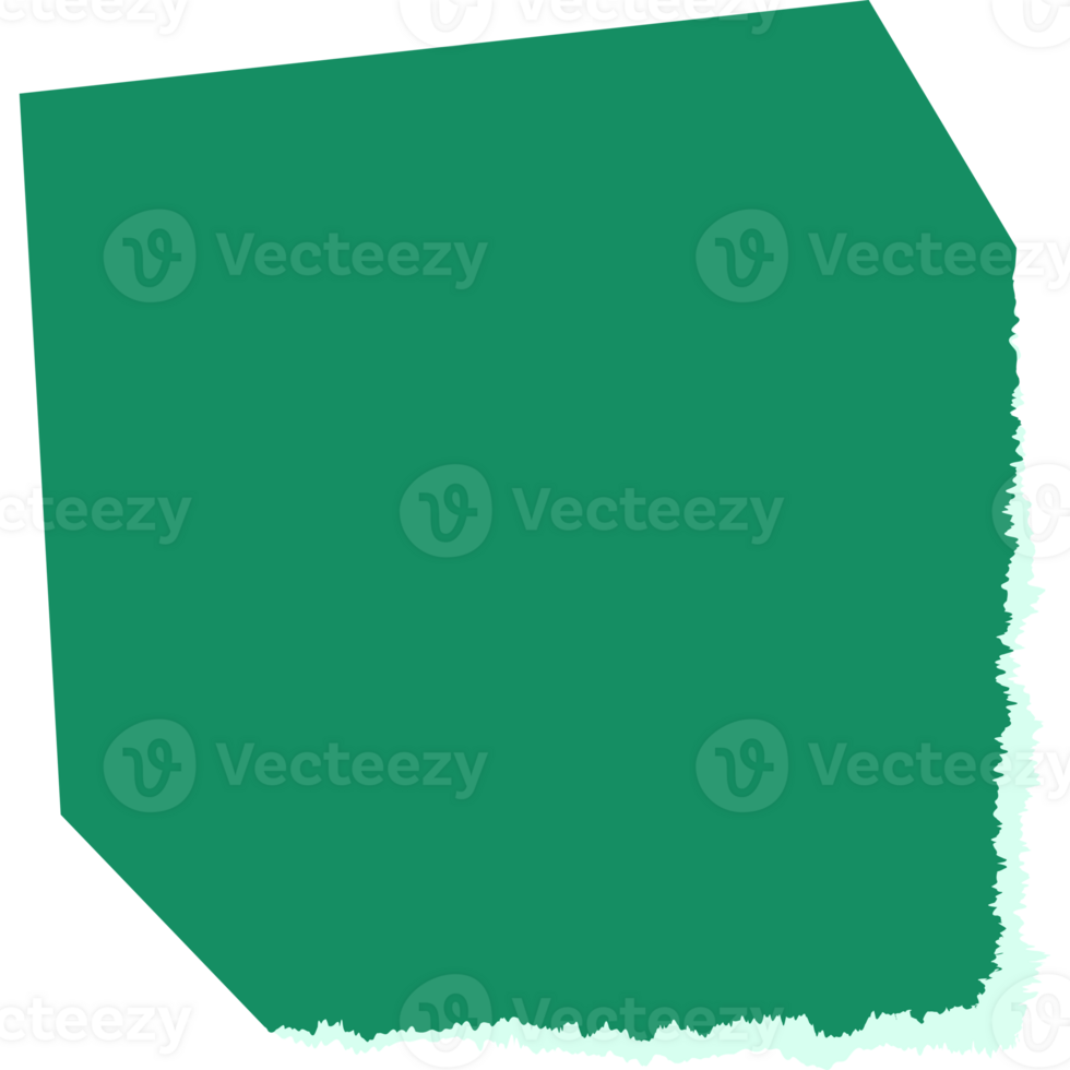 Torn paper scraps green color style isolated png