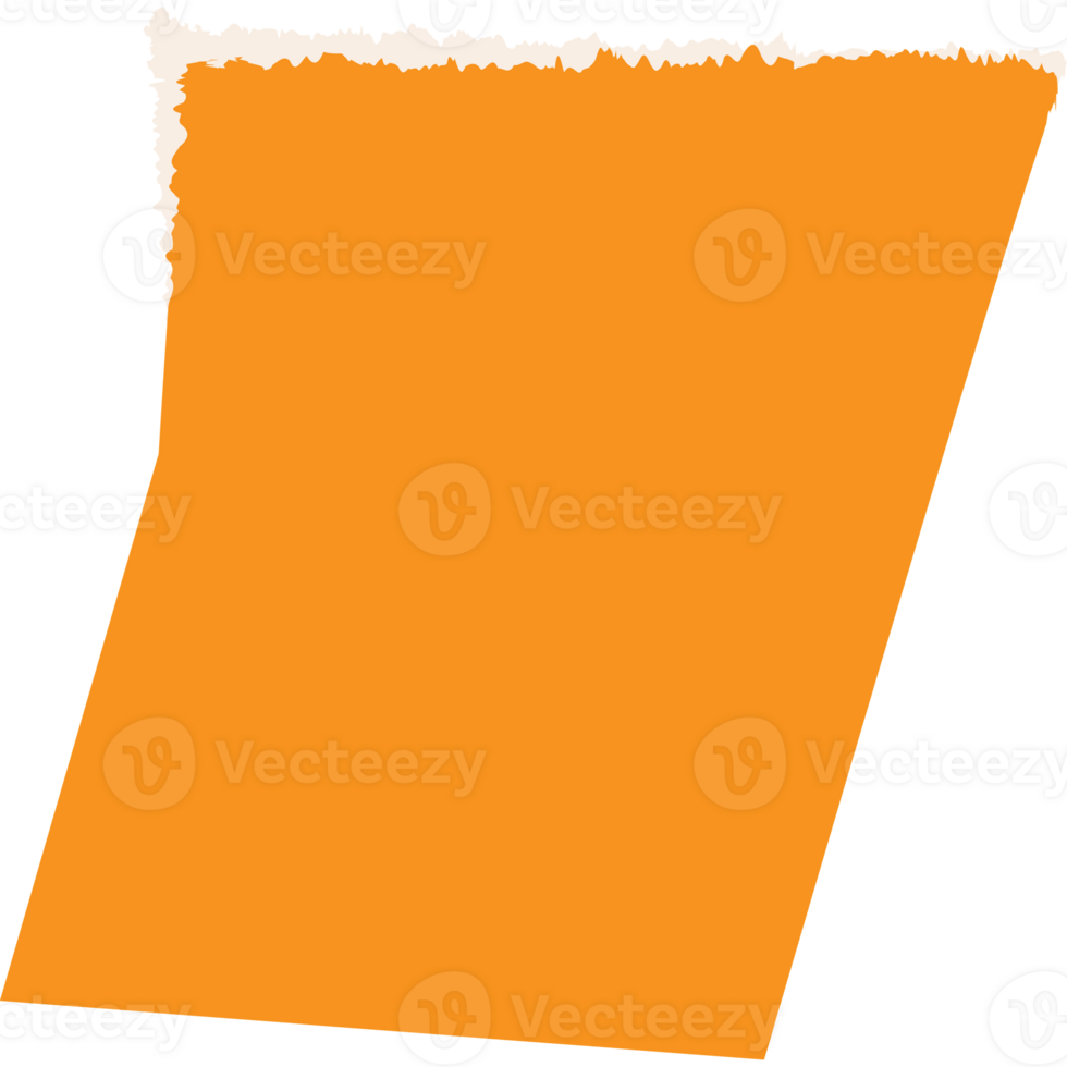 Torn paper scraps orange color style for banner png