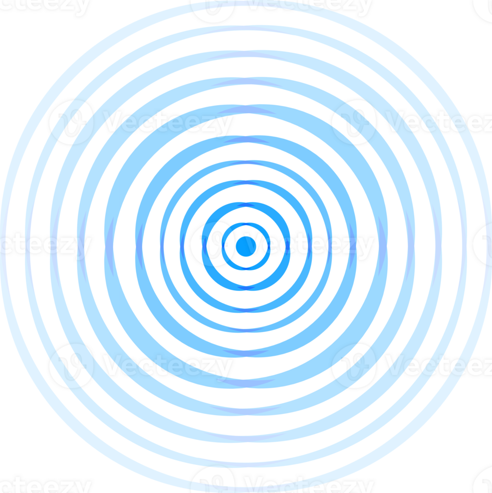 Radar icon blue color signal concentric circles png