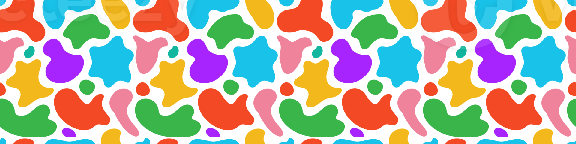 Pattern abstract organic shapes colorful long png