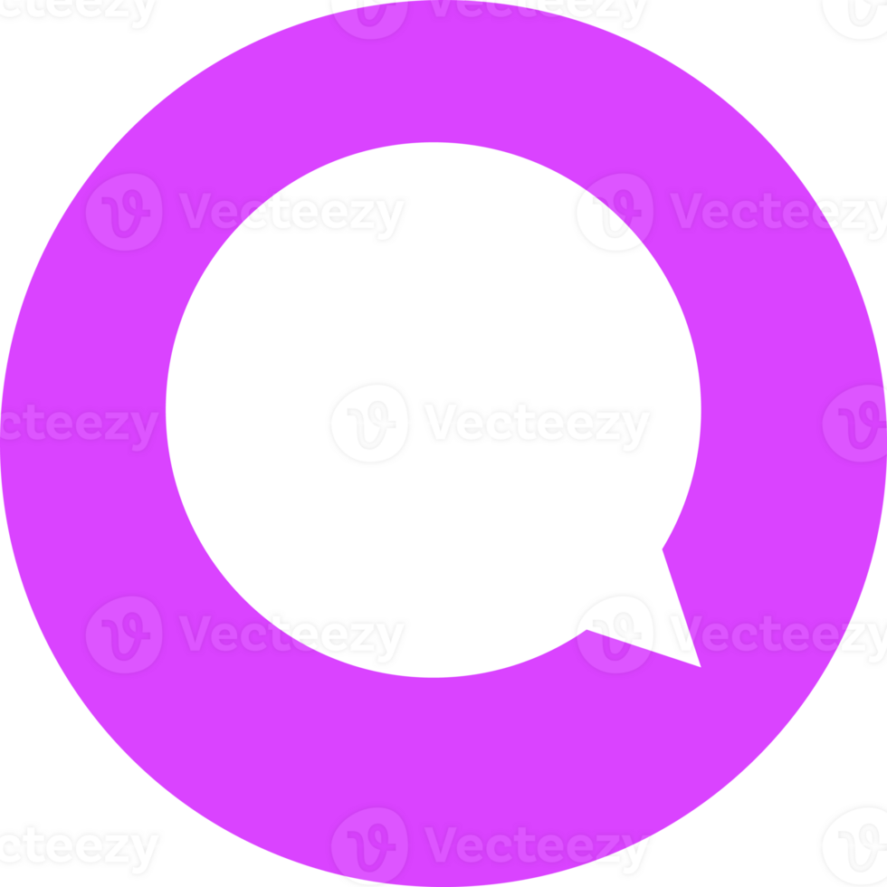 Speech bubble for design project purple white color style png