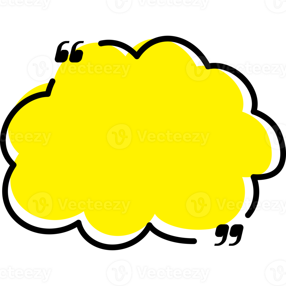 Quote box frame empty style speech bubble yellow color png