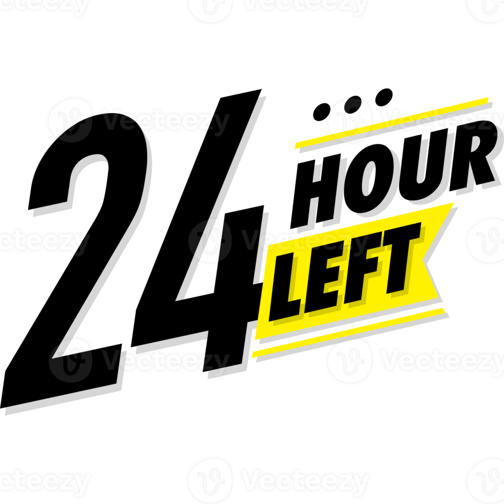 Countdown 24 hours left badges black yellow png