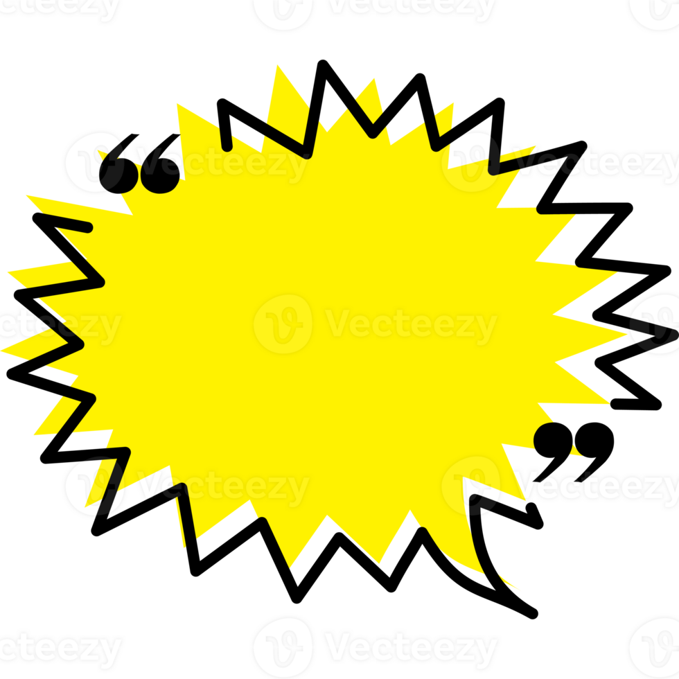 Quote box frame empty yellow color flat style for design project isolated png
