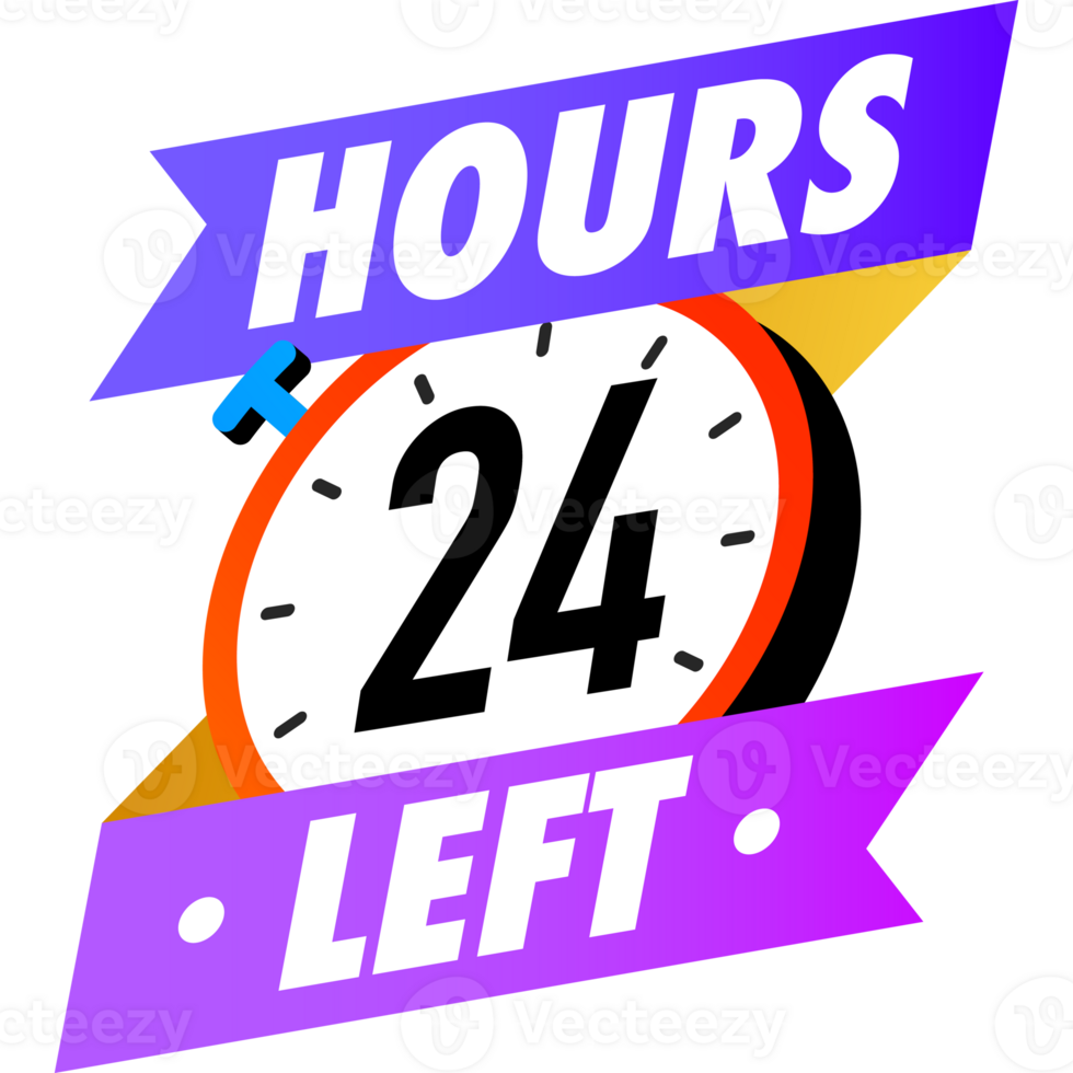 Countdown 24 hours left badge colorfu stylel png