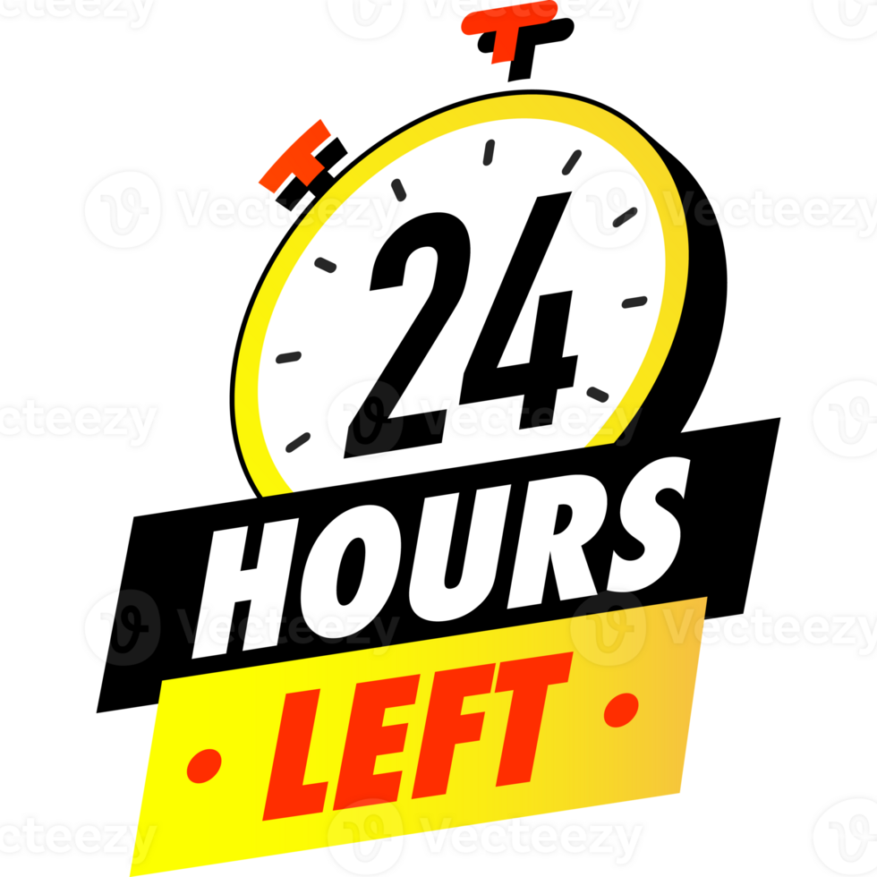Countdown 24 hours left badge colorful style png