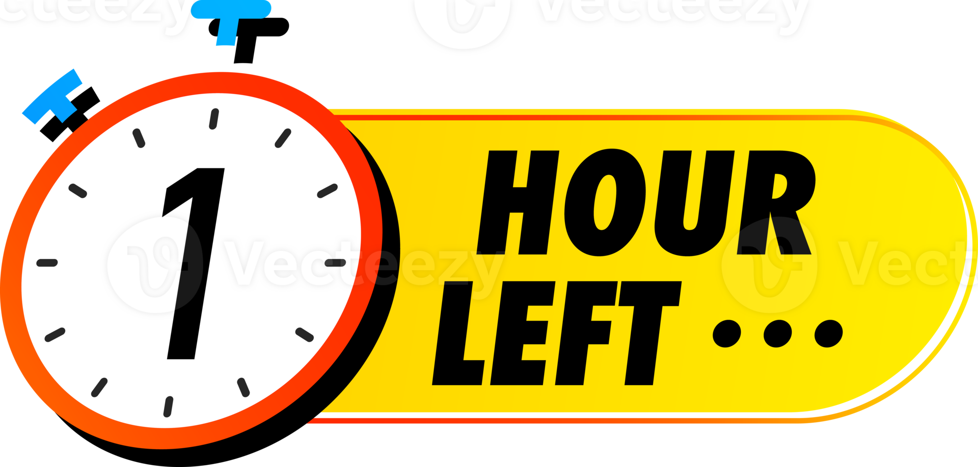 Countdown 1 hour left emblem for social media post png