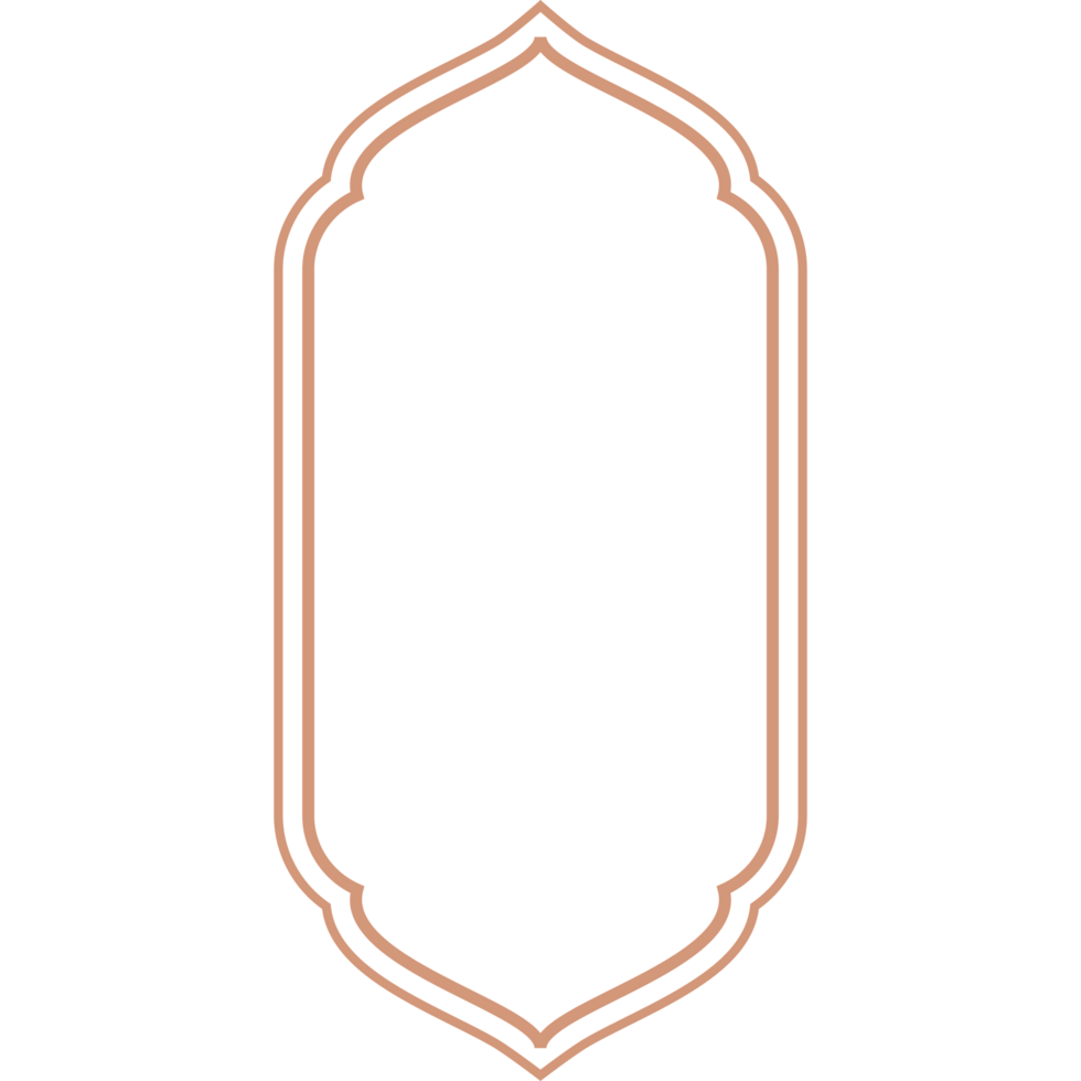 Islamic window and arches gold line color style png