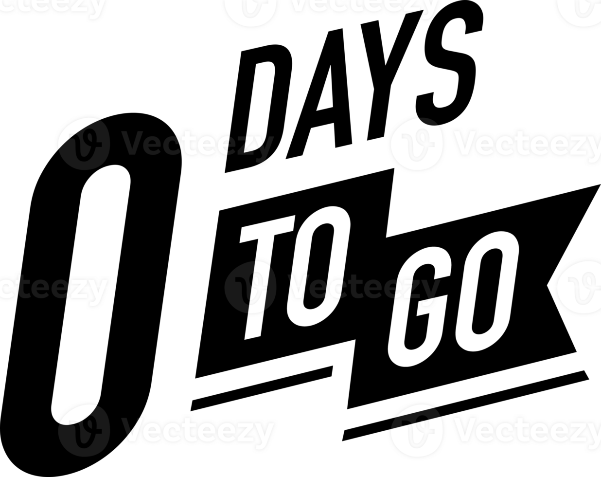 0 days to go timer label black color style png