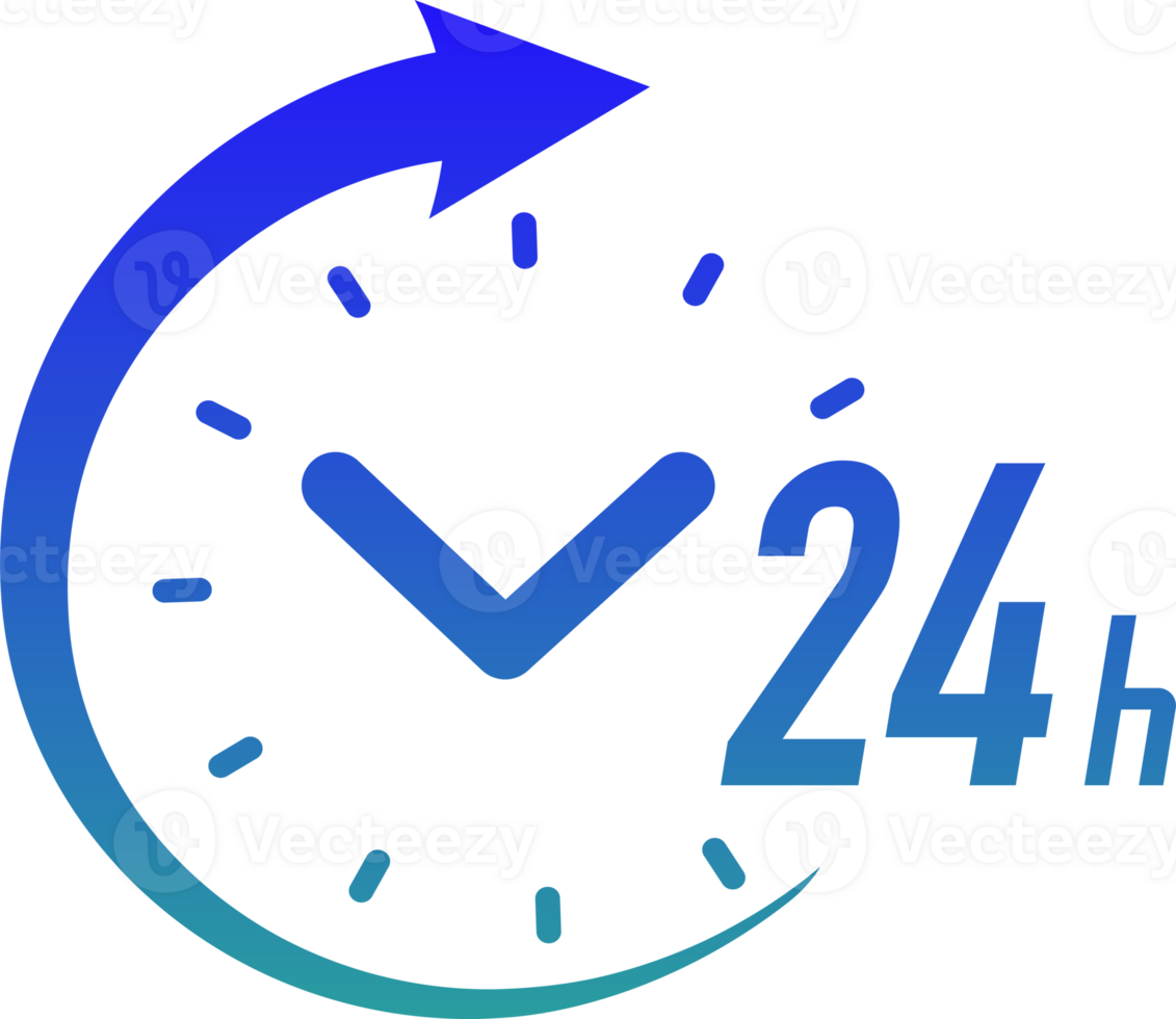 24 hours timer symbol gradient style isolated png