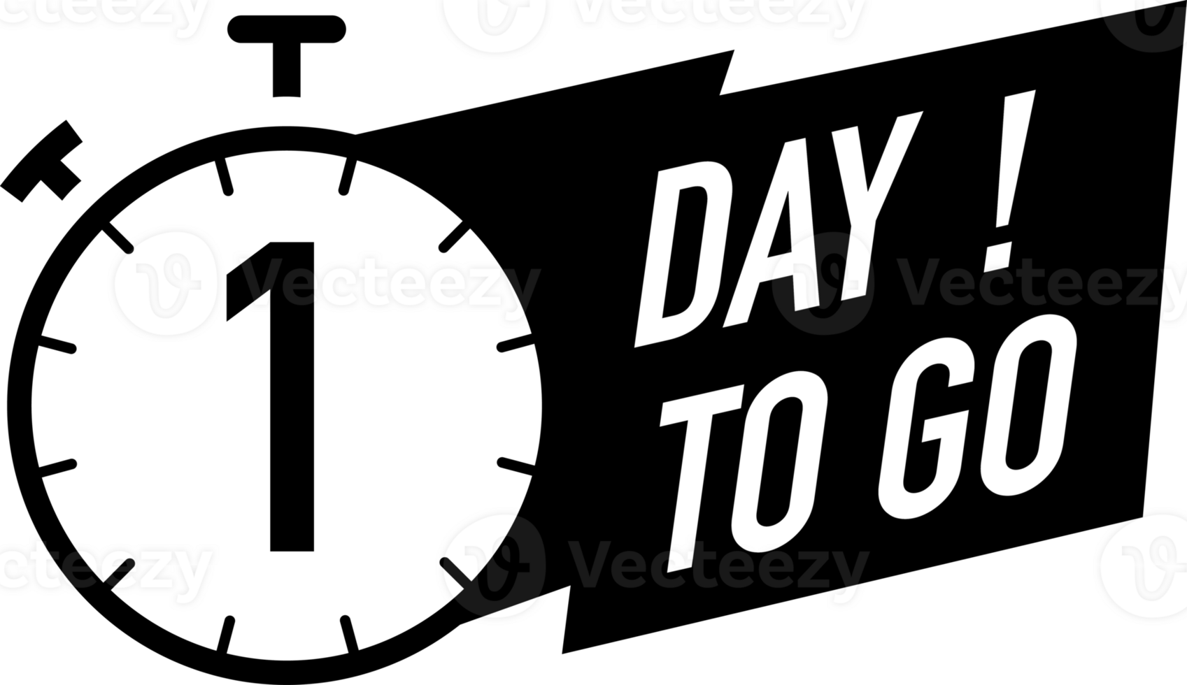 1 days to go timer label color style isolated png