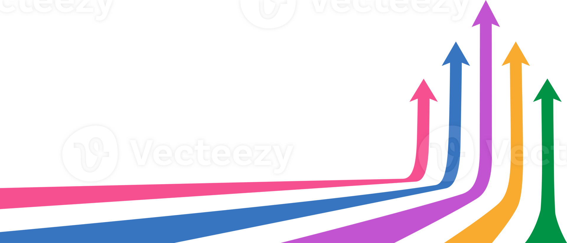 Arrows moving up color style banner png