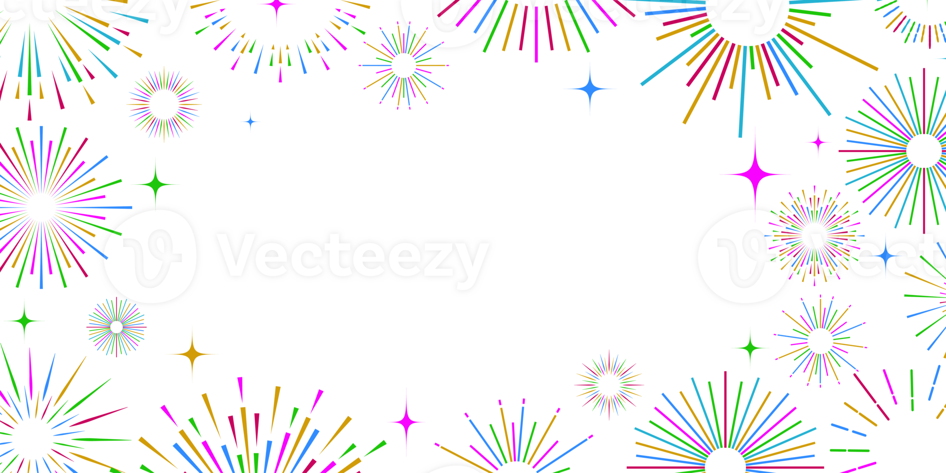 Fireworks background bright gradient style for decoration png