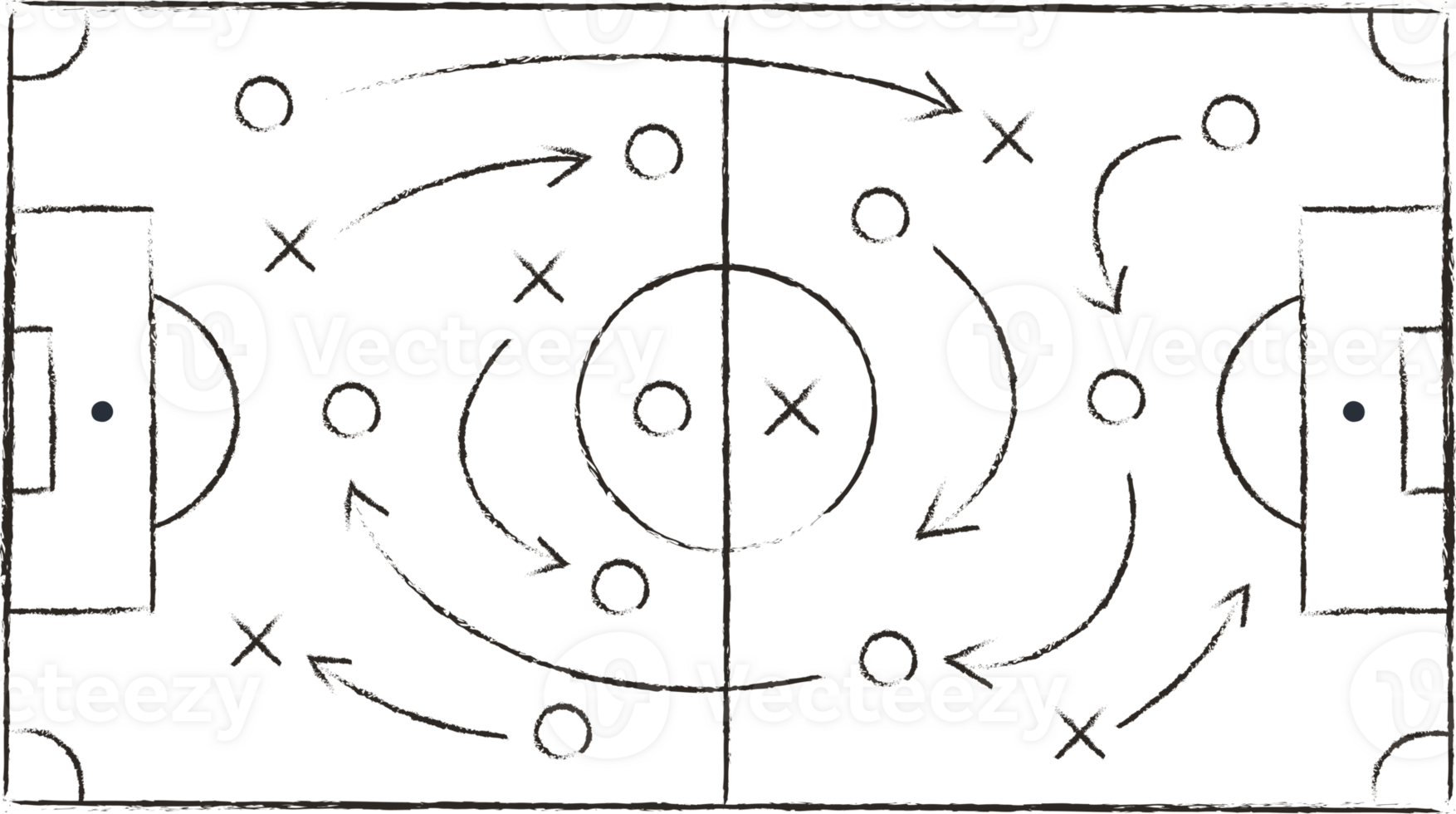 Soccer strategy field black color line png