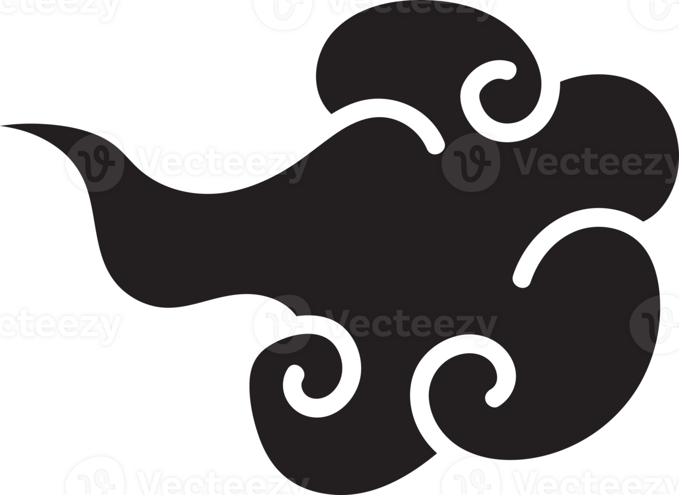 Cloud elegant style black fill color isolated png
