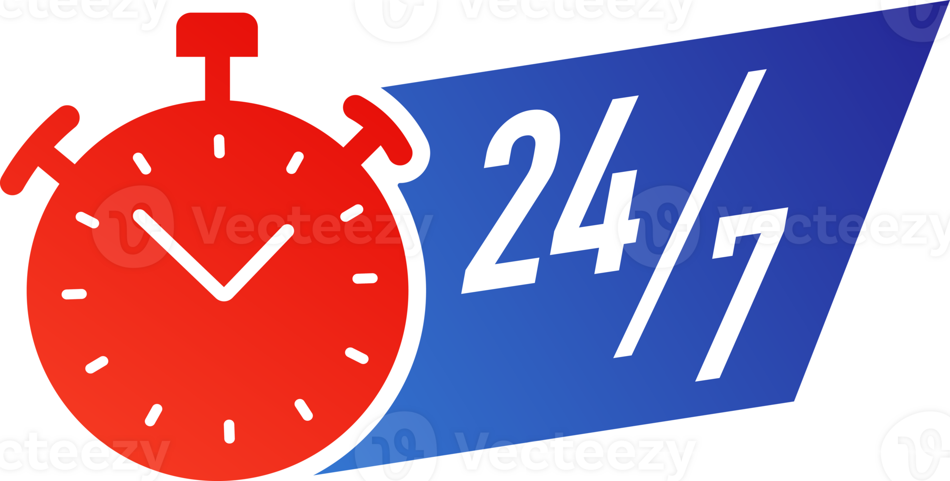 24 hours open sticker color style png