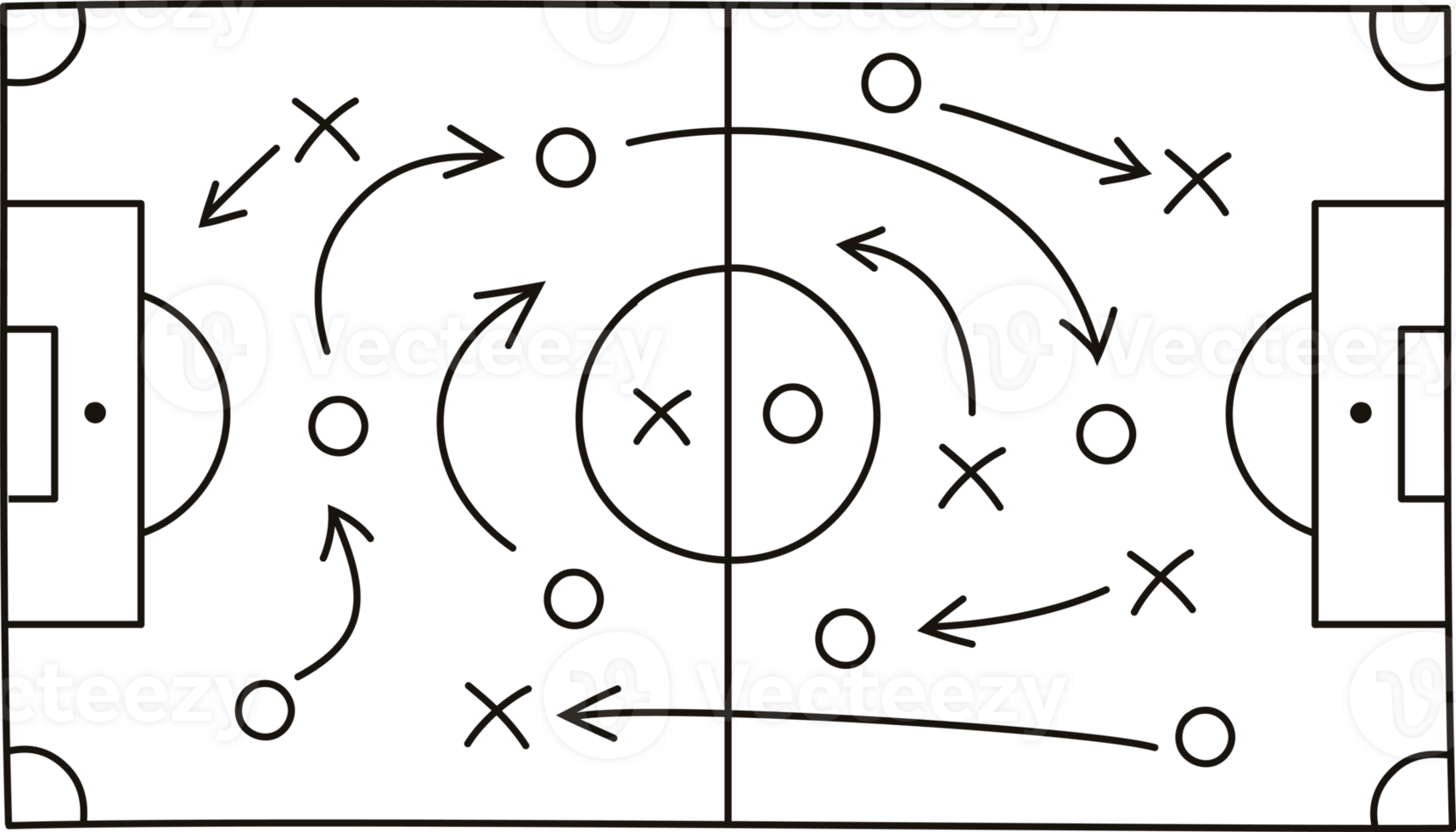 Soccer strategy field color line png
