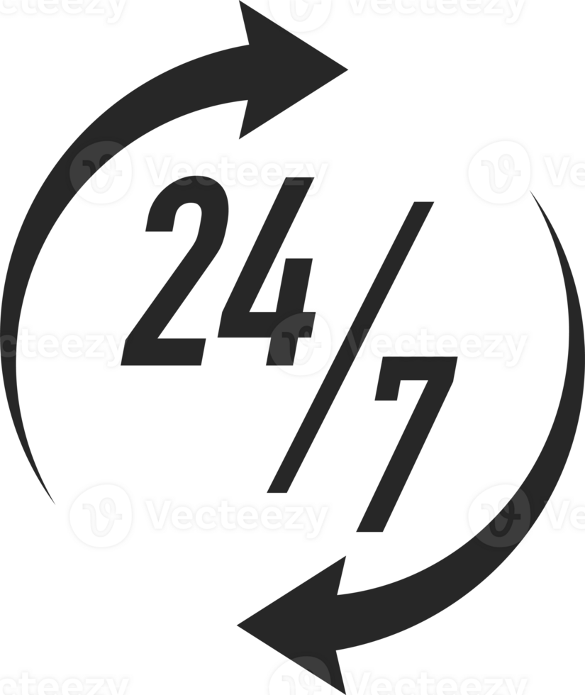 24 hours open symbol black color style png