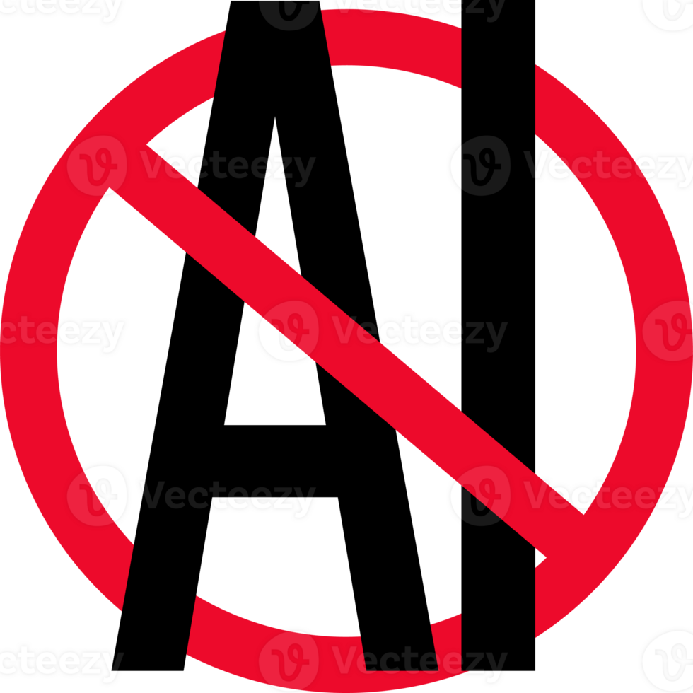 Prohibition AI sign color flat style png