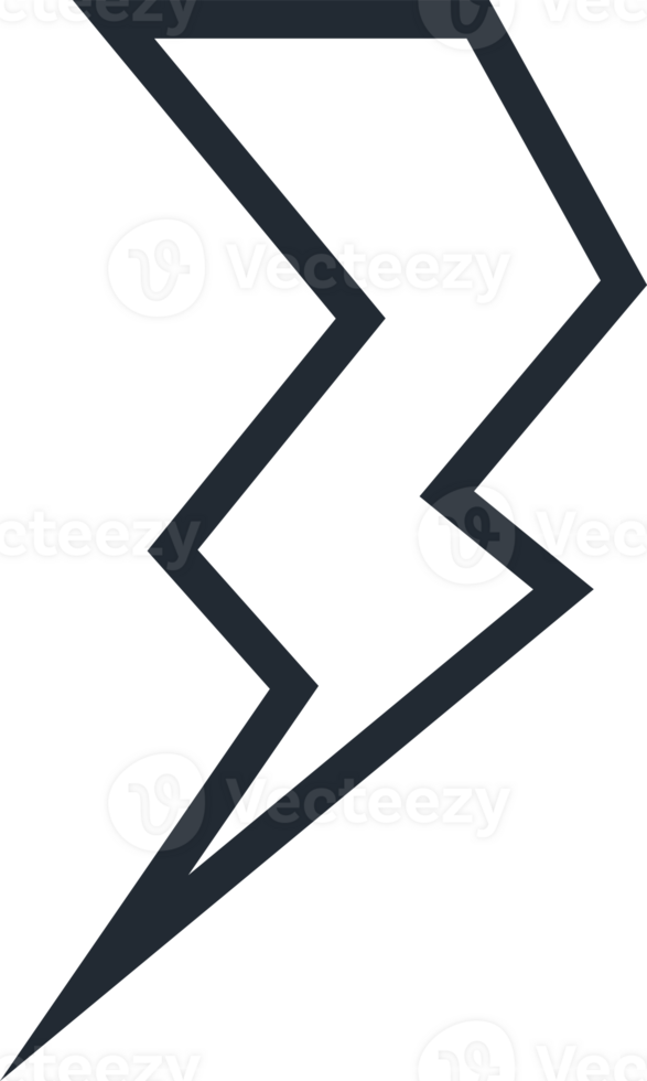Lightning icon line style for wireless charging, ecology company png
