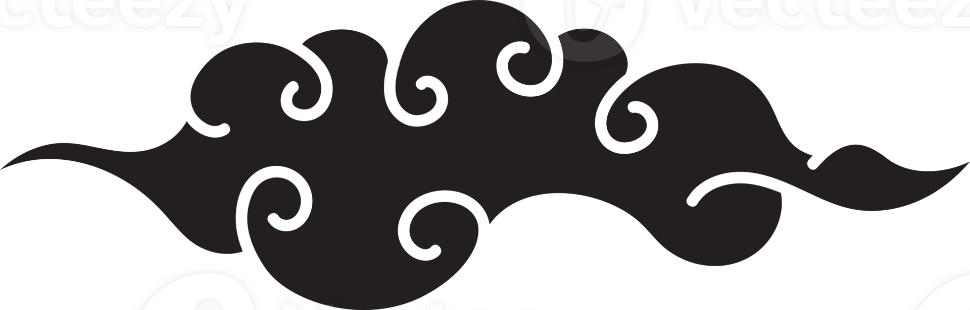 Cloud elegant style black color for poster decoration png