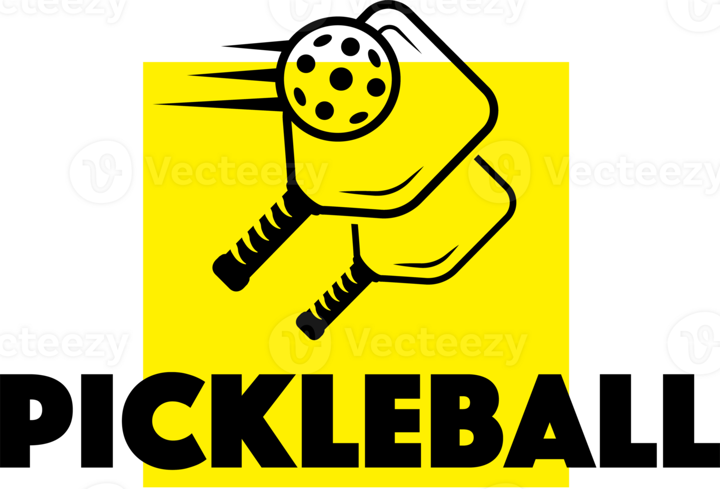 Pickleball emblem color flat style png