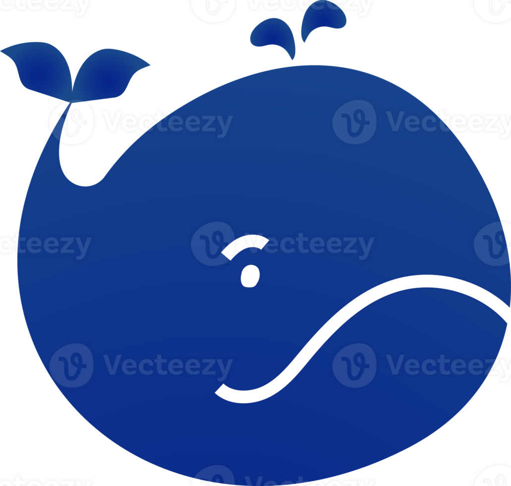 Whale flat simplify style blue color png