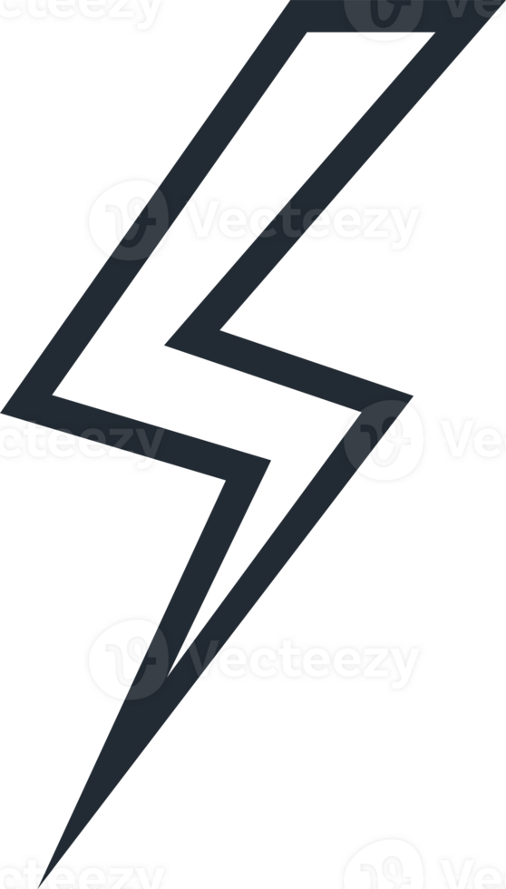Lightning icon line style for wireless charging, sticker png