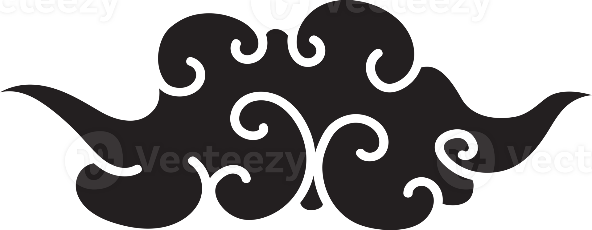 Cloud elegant style black color for decoration poster png