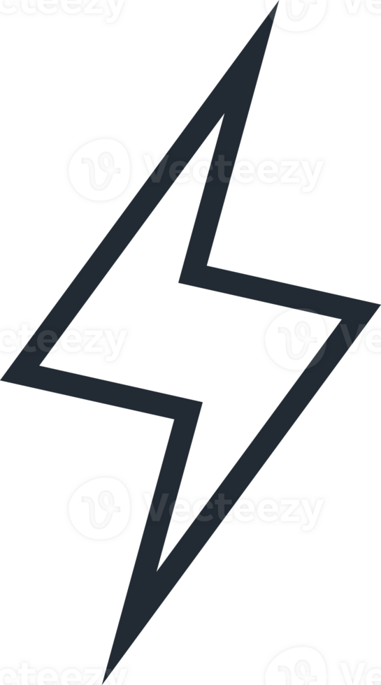 Lightning icon line style for wireless charging, emblem png