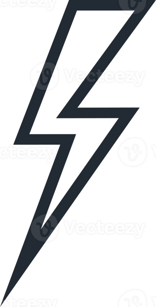 Lightning icon line style for wireless charging, thunderbold png