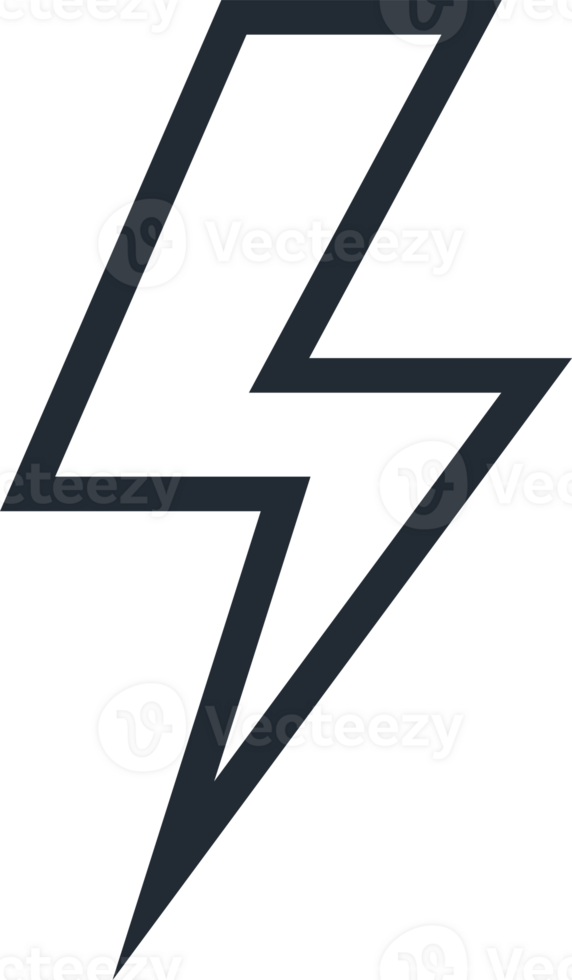 Lightning icon line style for wireless charging black png