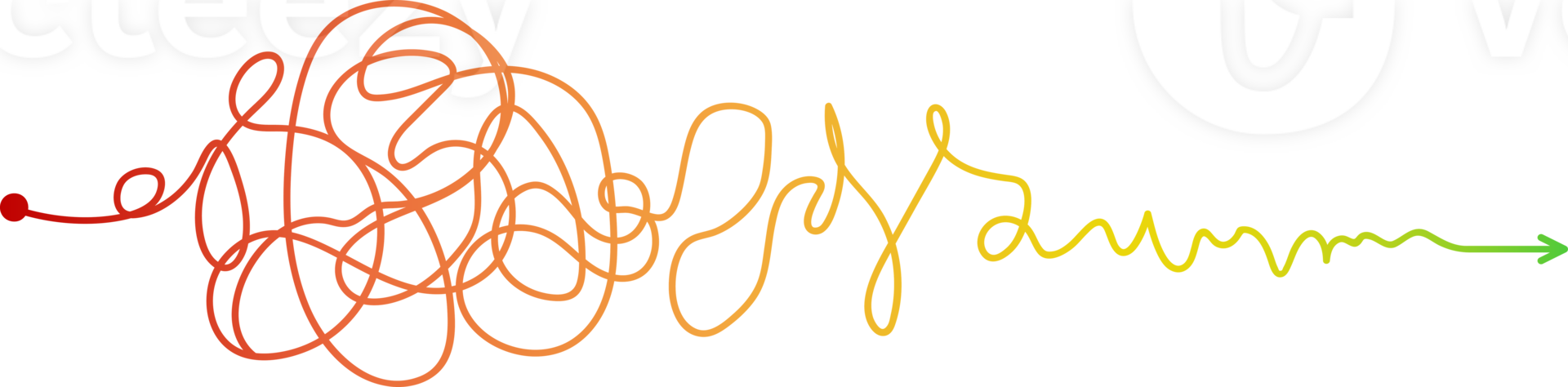 Complex way from start to finish concept illustration png