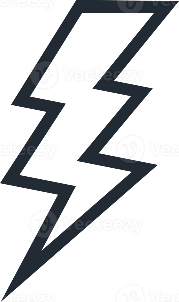 Lightning icon black color line style for wireless charging png