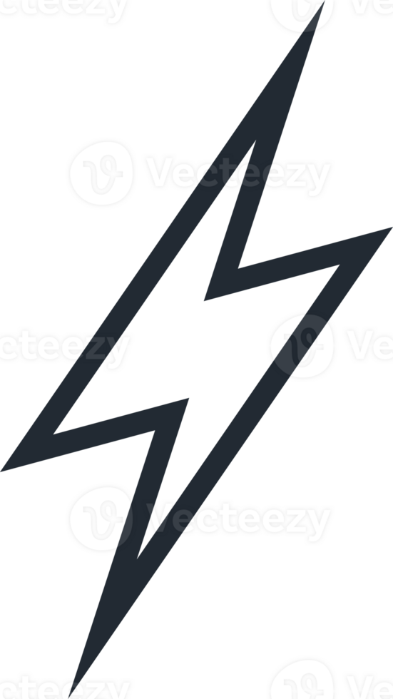 Lightning icon line style for wireless charging for logotype png