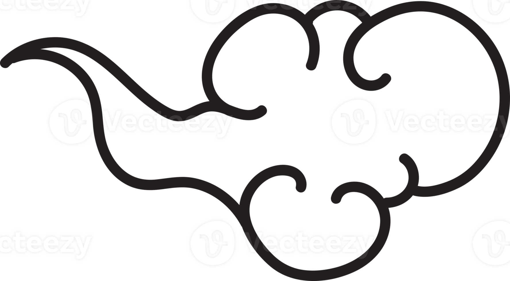 Cloud elegant style black line color png