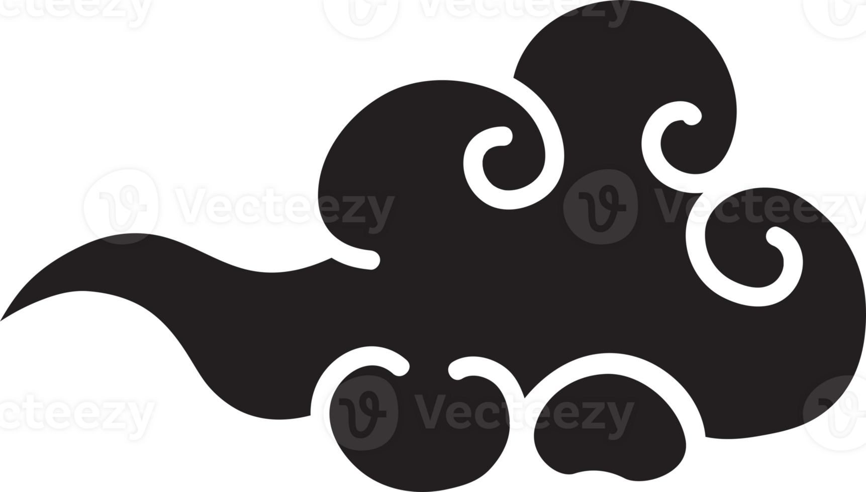 Cloud elegant style black color for pattern png