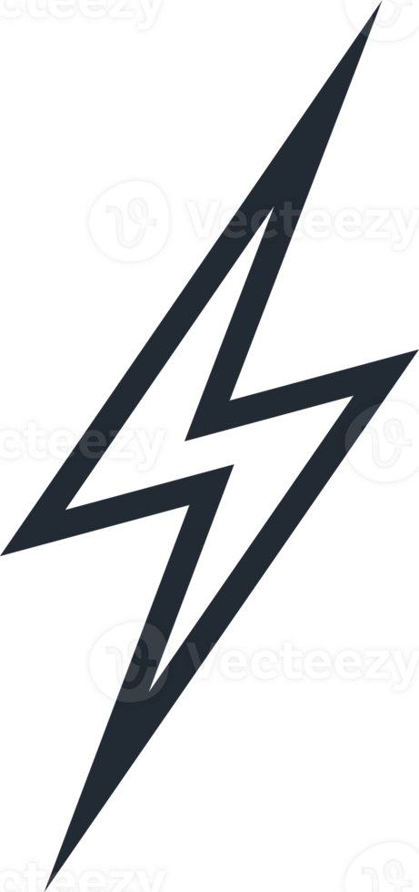 Lightning icon line style for wireless charging, safe energy png