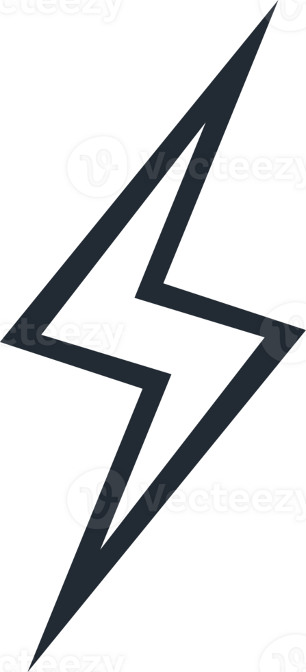 Lightning icon line style for wireless charging, decoration png