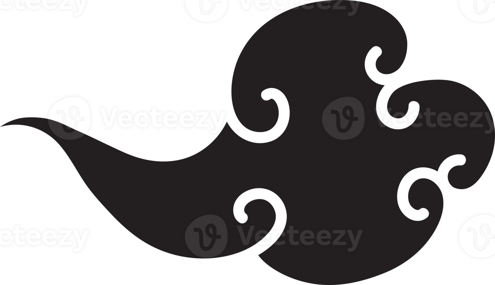 Cloud elegant traditional style black color png