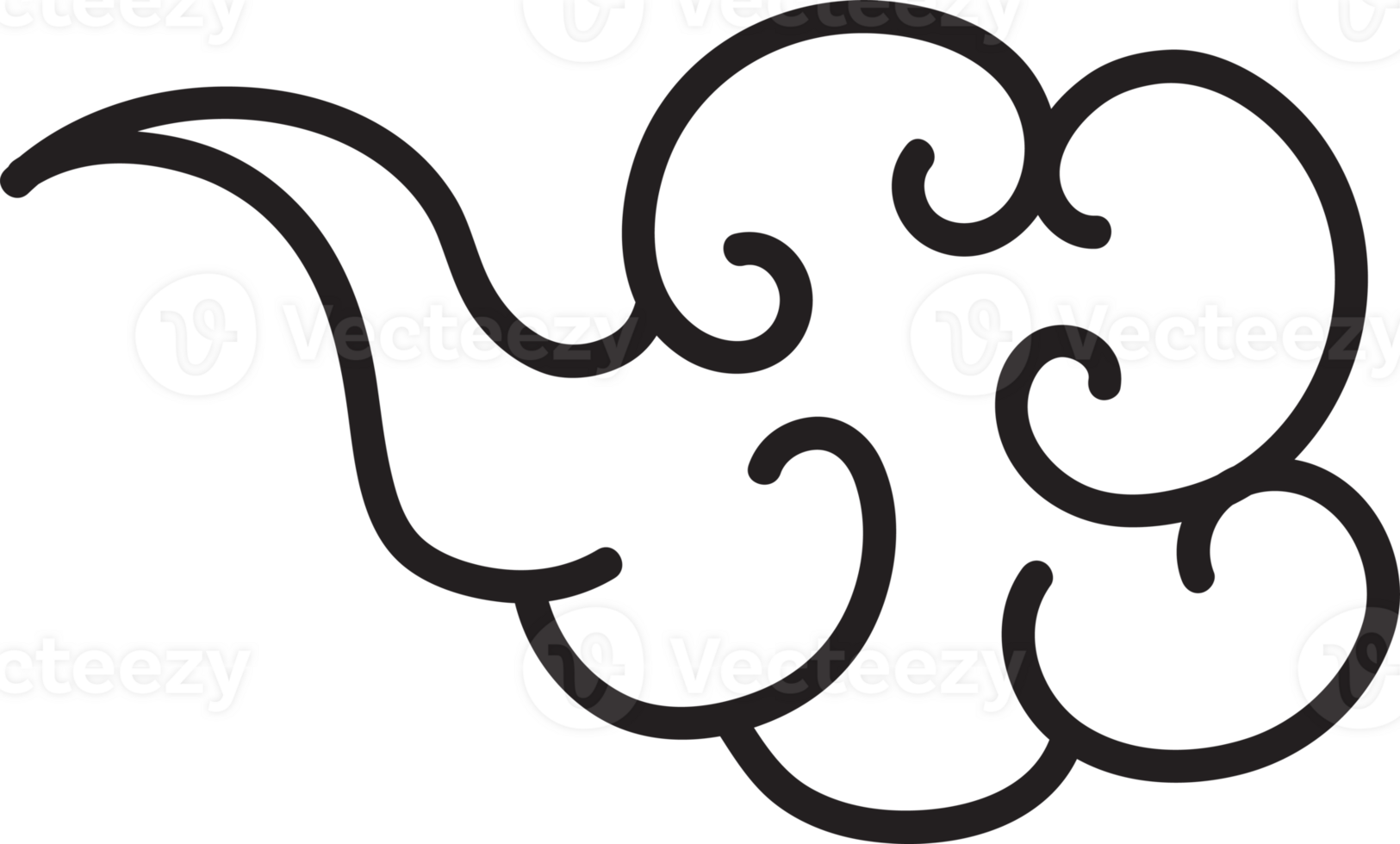 Cloud elegant outline style black color png