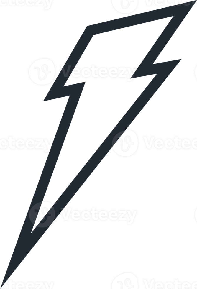 Lightning icon black line style for wireless charging png
