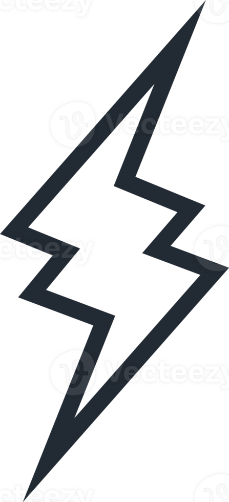 Lightning icon line style for wireless charging black color png