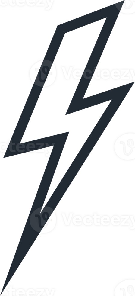 Lightning icon line black color style for wireless charging png