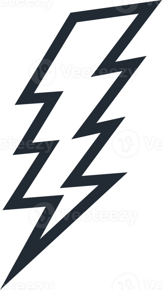 Lightning icon line style for wireless charging isolated png