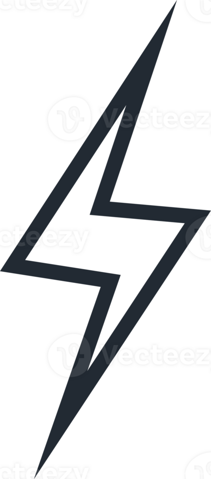 Lightning icon outline style for wireless charging png