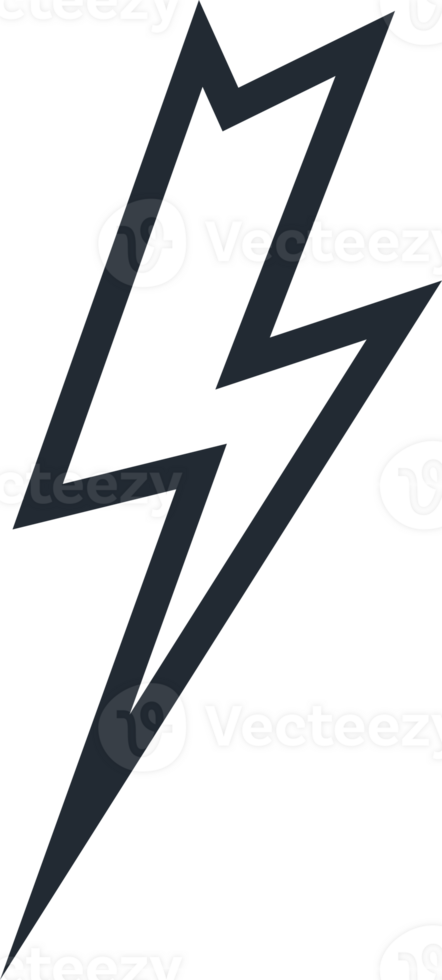 Lightning icon line style for energy logo, wireless charging png