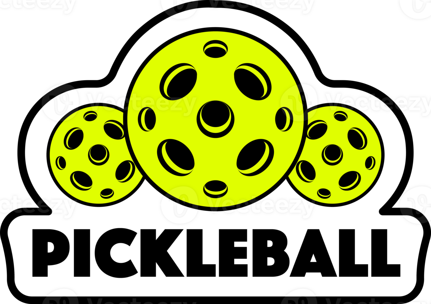 Pickleball symbol yellow color flat style png